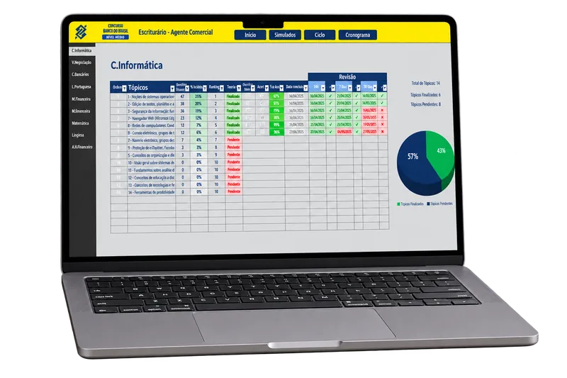Planilha Estratégica BB aberta em um notebook